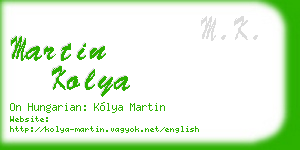 martin kolya business card